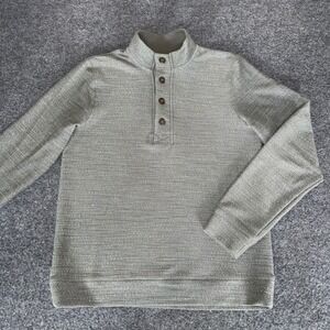 Marine Layer Button‎ Henley Mock Neck Sweater Mens Small Green Pullover Casual
